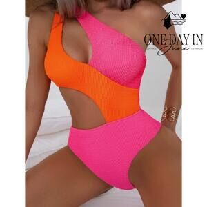 CharmLeaks Smocked Cut Out Cheeky One Piece Swimsuit Size S